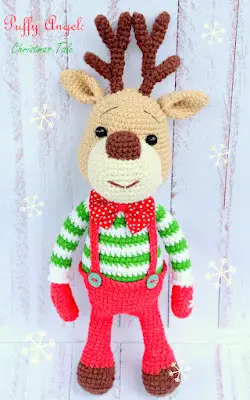 rudolph the rednosed reindeer crochet pattern, free christmas crochet pattern, free christmas reindeer crochet pattern, christmas reindeer crochet, reindeer crochet pattern, amigurumi reindeer pattern