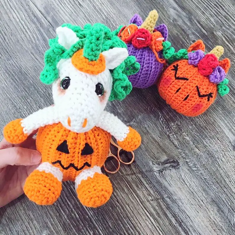 unicorn pumpkin Halloween crochet pattern