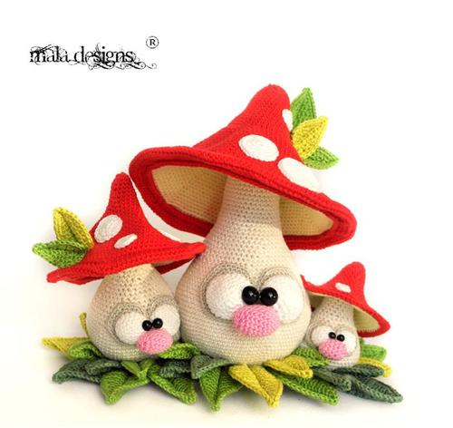 FALL MUSHROOM crochet pattern, FALL TOADSTOOL crochet pattern