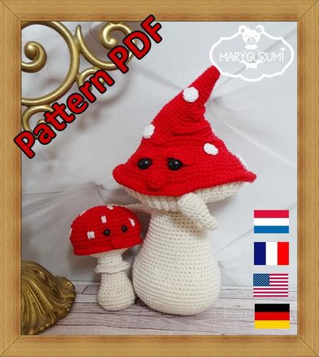 FALL MUSHROOM crochet pattern, FALL TOADSTOOL crochet pattern