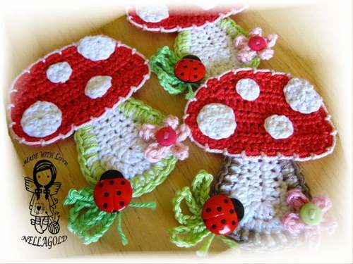 FALL MUSHROOM crochet pattern, FALL TOADSTOOL crochet pattern