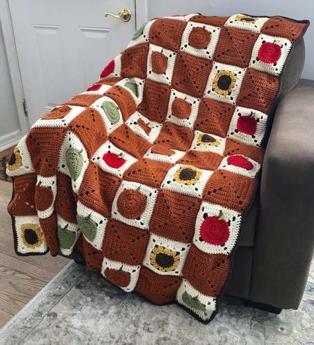 thanksgiving AFGHAN crochet pattern, fall AFGHAN crochet pattern