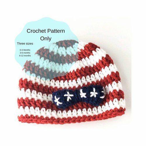 4th OF JULY crochet pattern, AMERICAN crochet pattern,  USA crochet pattern