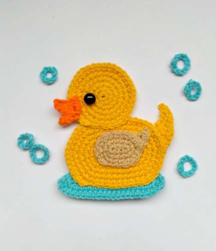 BATH DUCKY APPLIQUE crochet pattern