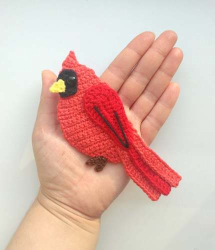 CARDINAL RED BIRD APPLIQUE crochet pattern