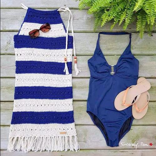 BEACH DRESS crochet pattern, COVERUP DRESS crochet pattern