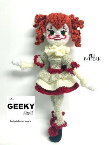 CREEPY CLOWN amigurumi crochet pattern