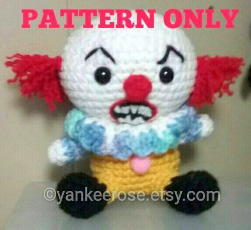 CREEPY CLOWN amigurumi crochet pattern