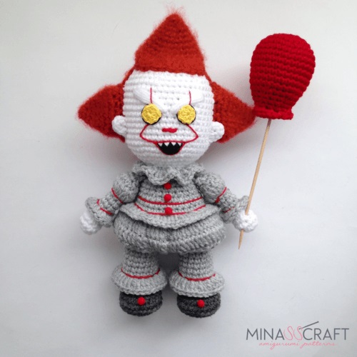 CREEPY CLOWN amigurumi crochet pattern