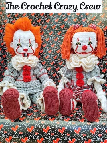 CREEPY CLOWN amigurumi crochet pattern