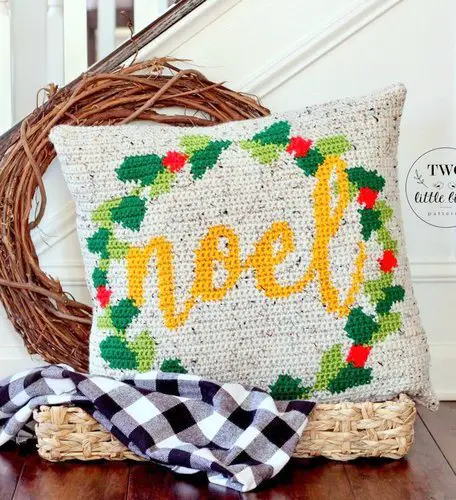 Christmas Pillow Home Decor Crochet Pattern