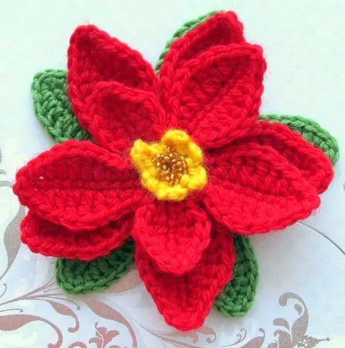 Christmas Pointsettia Amigurumi Crochet Pattern