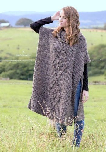 FALL PONCHO crochet pattern