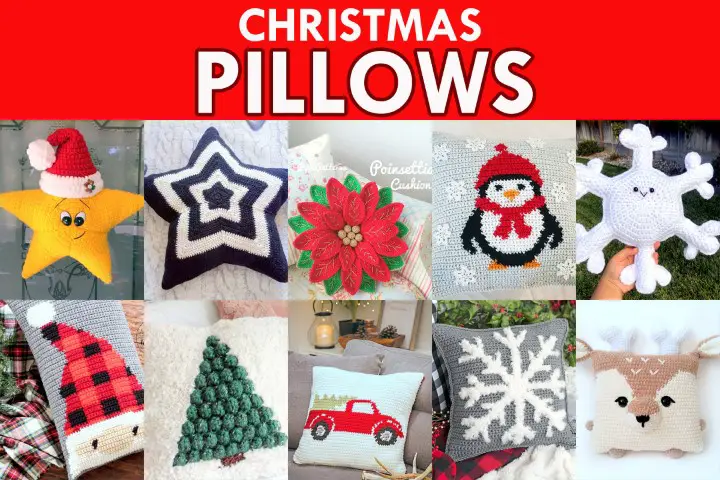 Christmas Pillow Home Decor Crochet Pattern Roundup!