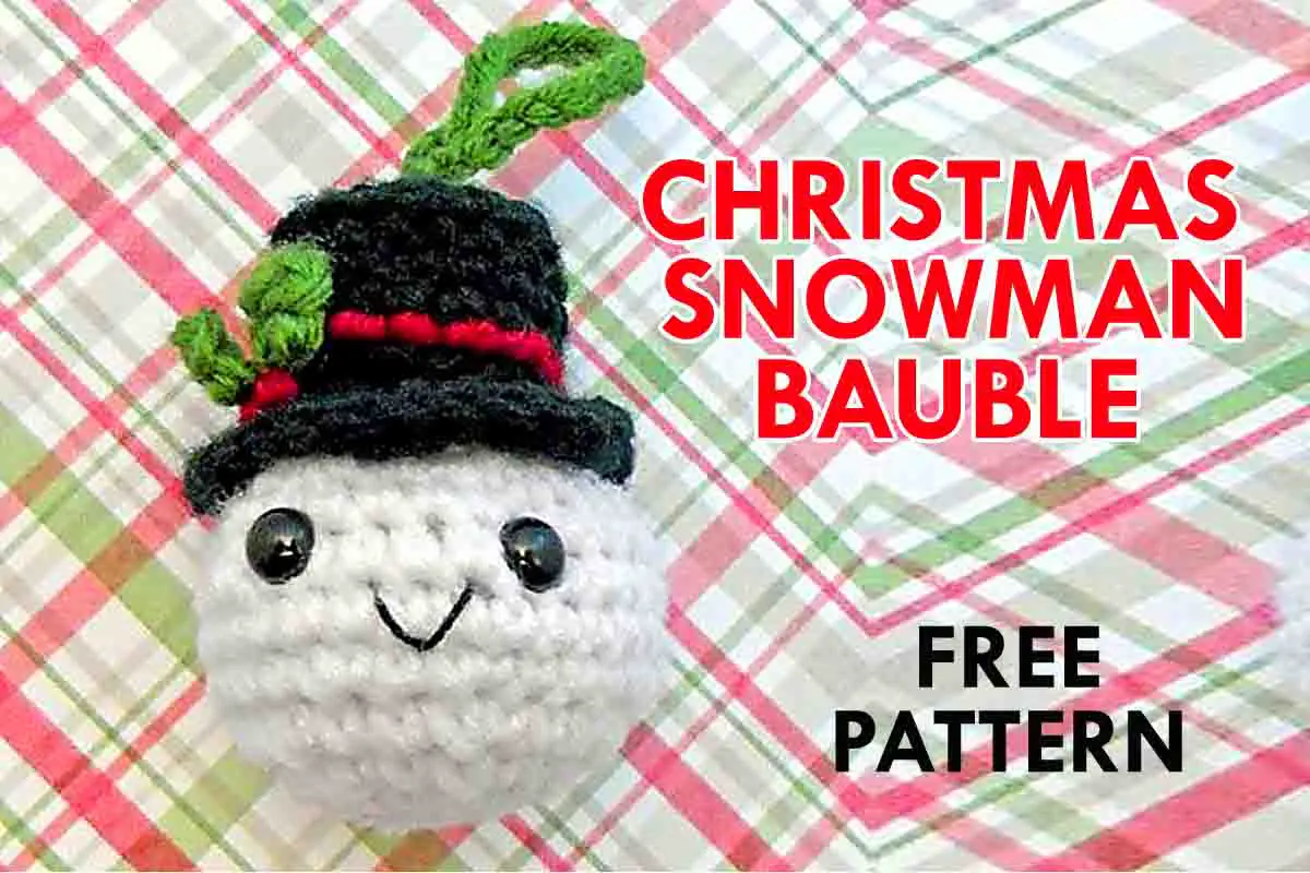 Free Snowman Christmas Ornament Crochet Pattern!