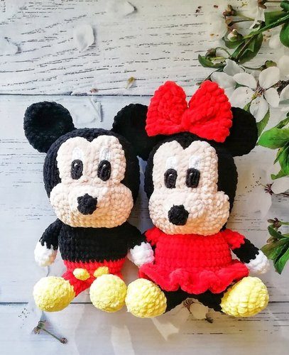 Hand Crocheted Amigurumi Disney Minnie Mouse Soft Doll Stuffed 18