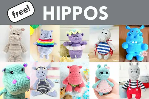 Free Amigurumi Hippo Crochet Pattern Roundup!