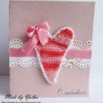 crochet heart valentine's day card