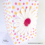 Crochet flower greeting card