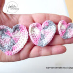 crochet applique hearts three sizes