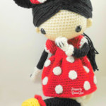 amigurumi girl dressed as minnie mouse crochet pattern